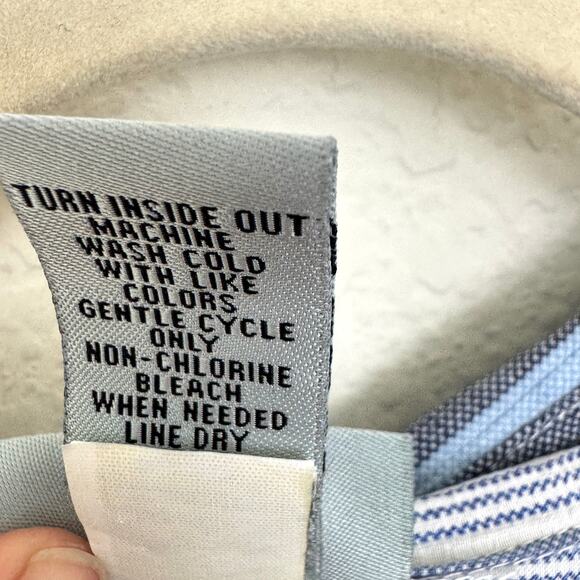 Catherines Womens Button Front Shirt Size 4X Striped Flowy Feminine Blue - Picture 5 of 6